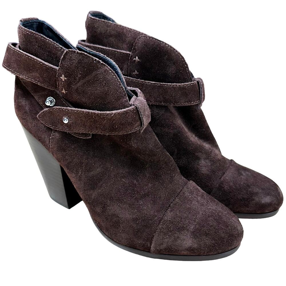 Rag & Bone NWOB Harrow Brown Suede Bootie Size 38.5 (US 8.5) Slip On Wrap Strap